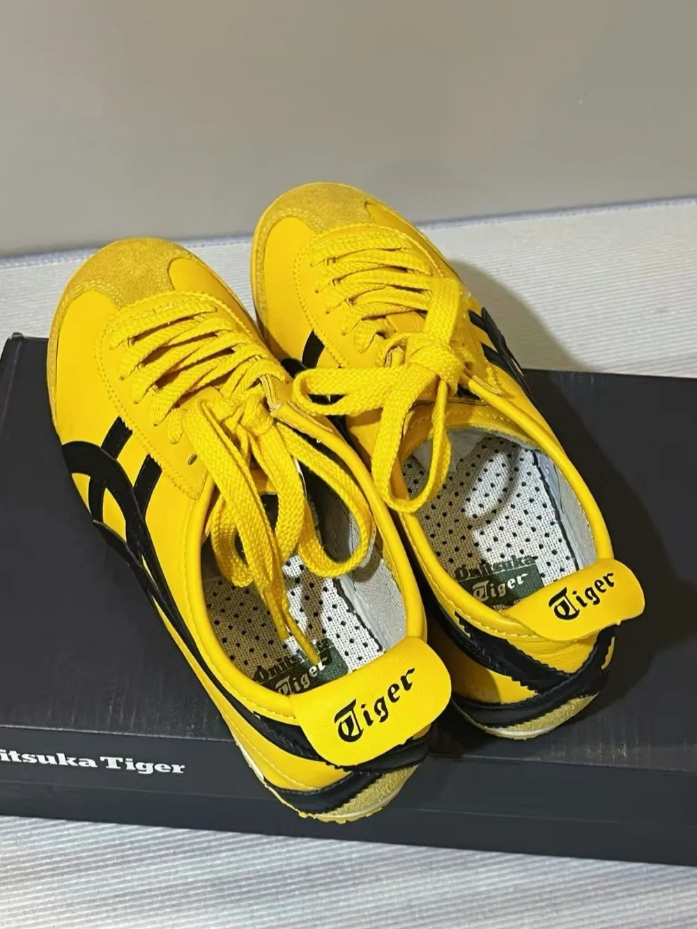 Onitsuka Tiger by Asics Women’s  Yellow Black Low-Top Sneakers